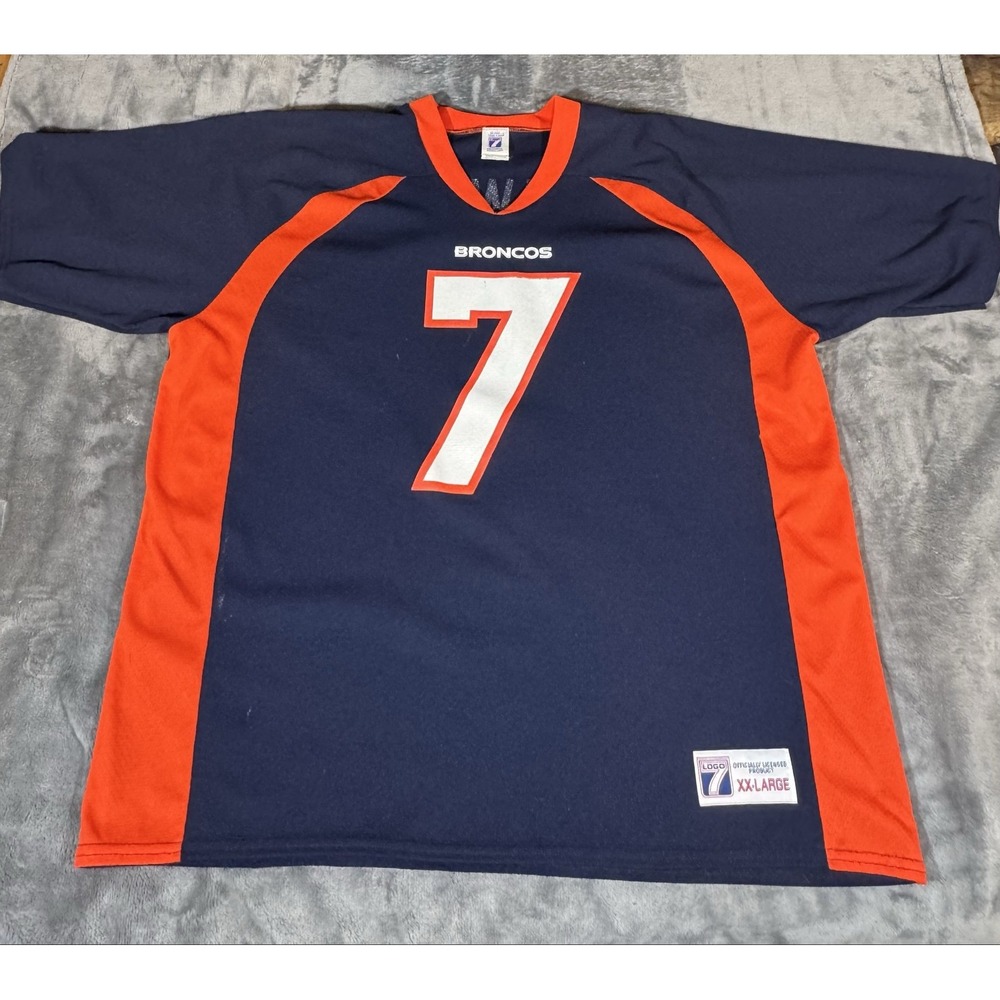 Denver Broncos Football Jersey Mens 2XL Navy Blue NFL Logo 7 John Elway 7